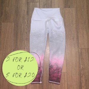 Athletic pink & white ombré capris